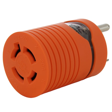 Ac Works Plug Adapter, L14-20R, TT-30P, 0 ft., Orange ADTTL1420
